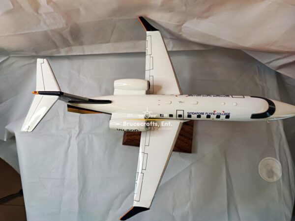 Model of Learjet 45 Singapore Fying College with detailed craftsmanship.